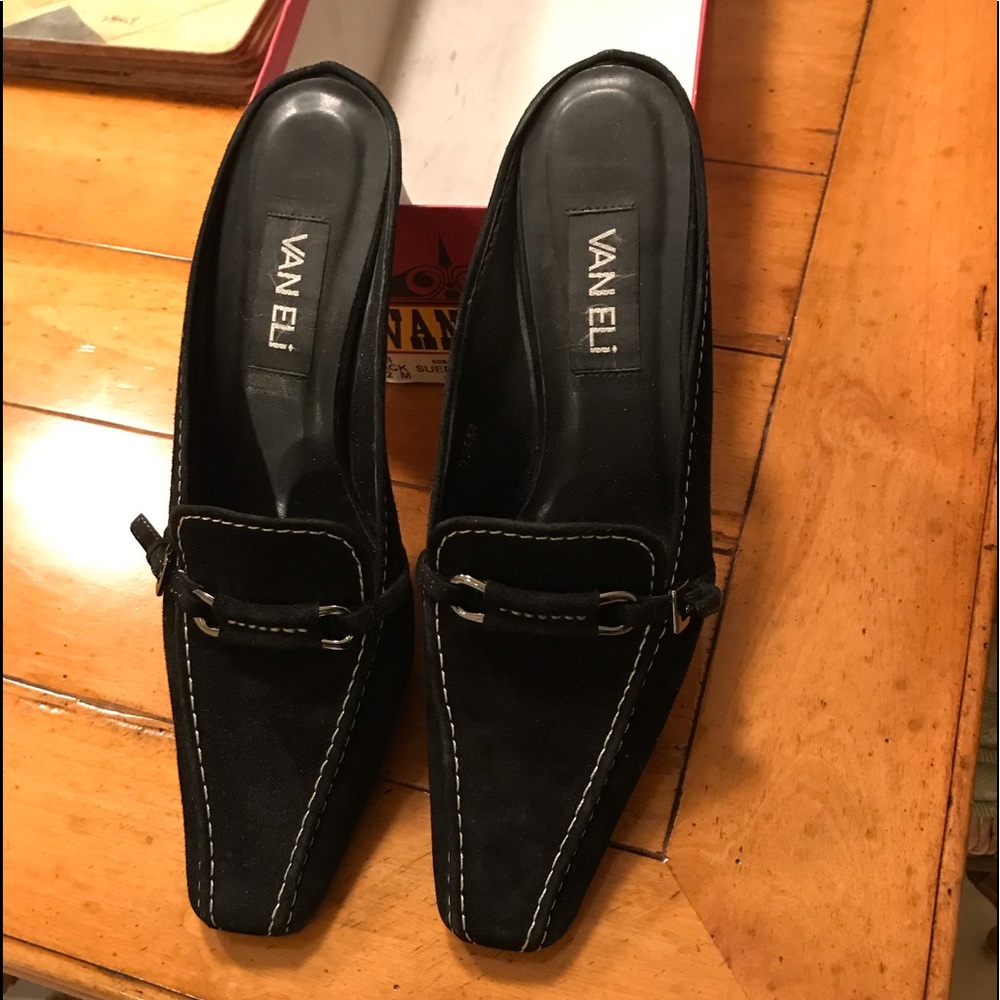 Shoes black suede slides by vaneli